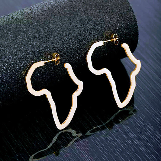 africa map gold plated earring