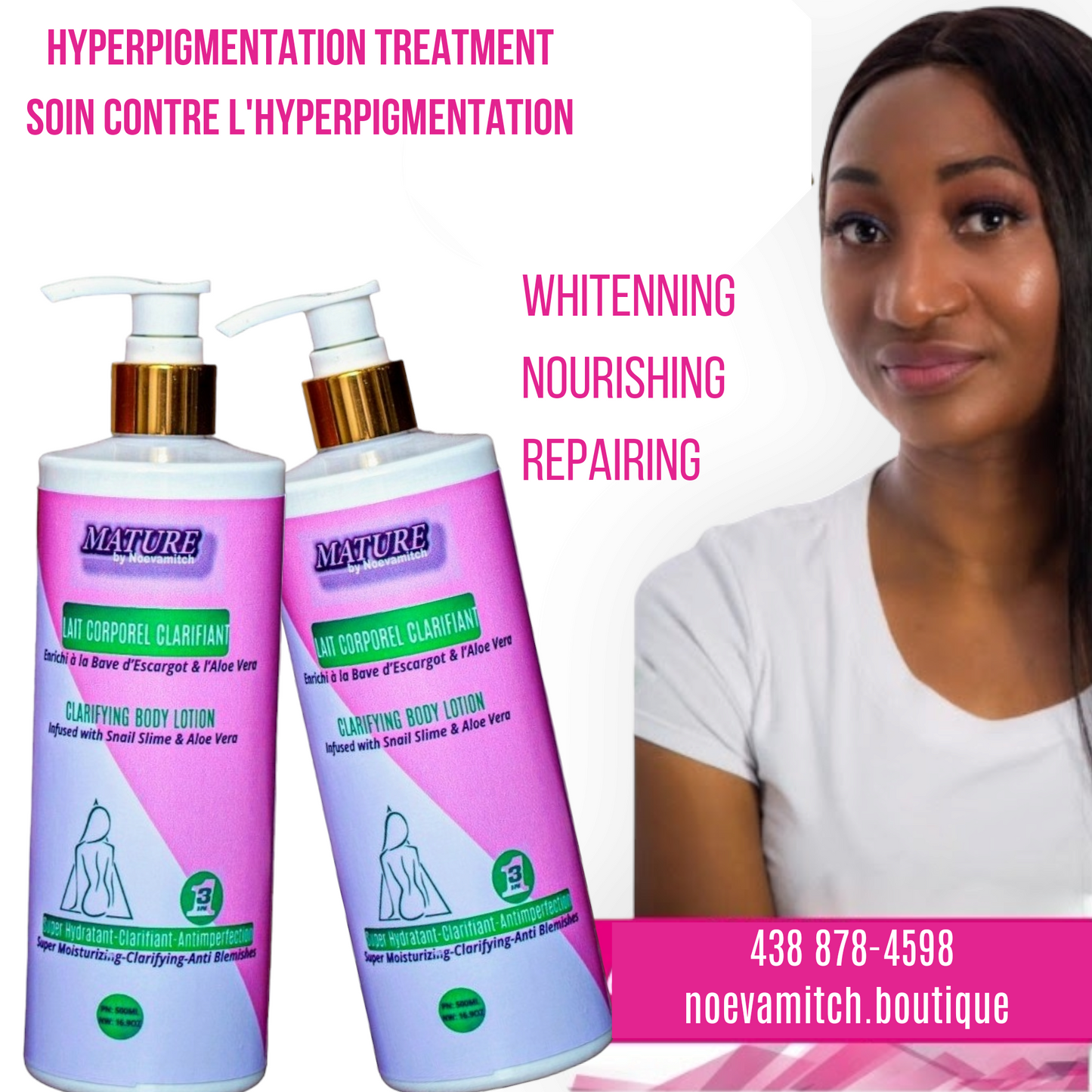 Clarifying, repairing and nourishing body lotion against hyperpigmentation