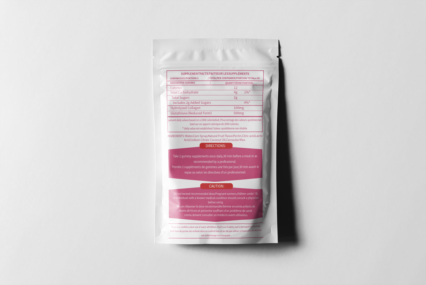 SUPPLÉMENTS DE GOMMES «AGE GLOW» AU GLUTATHION ET COLLAGENE - 60PCS