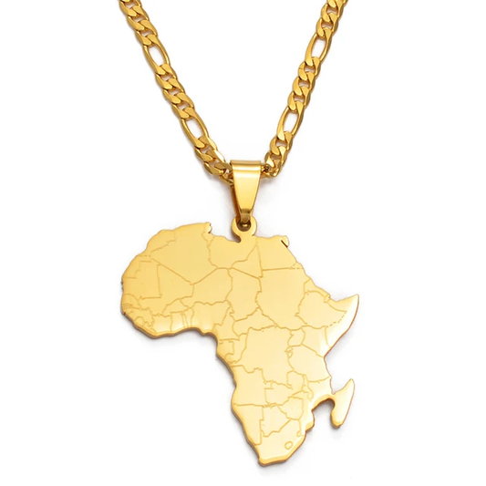 Pendentif et collier Afrique en plaqué or 18 karat - Madagascar