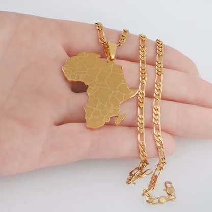 Pendentif et collier Afrique en plaqué or 18 karat - Madagascar