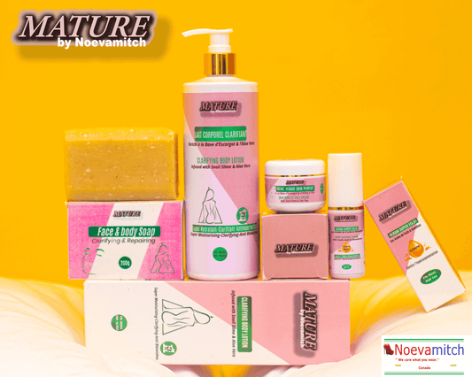 Mature By Noevamitch black and mixed skin care set routine against hyperpigmentation